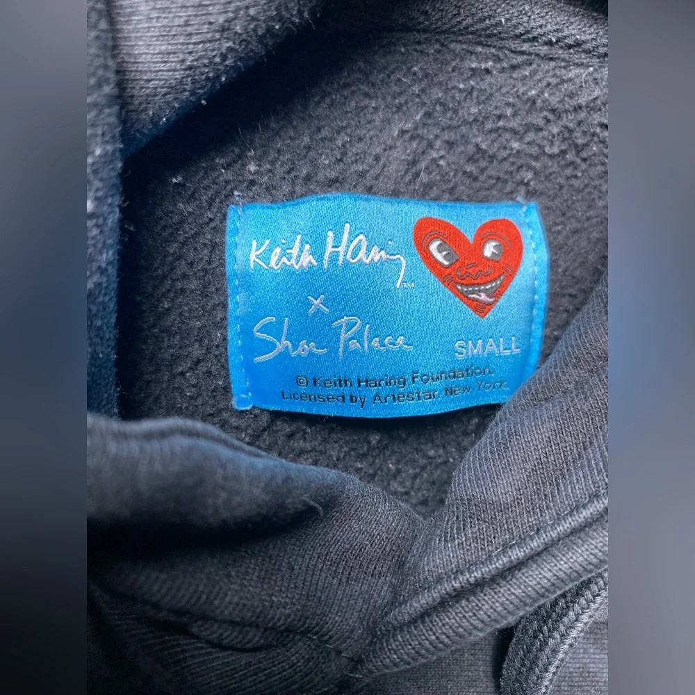 Men’s Size Small Keith Haring x Shoe Palace Heart Art Artwork Hoodie Embroidered - Picture 6 of 11